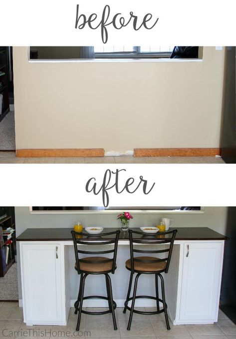 Diy Breakfast Bar, Duplex Ideas, Florida Kitchen, Kitchen Bar Counter, Redesign Ideas, Diy Breakfast, Kitchen Bar Design, Easy Weekend Projects, Kitchen Bar Table