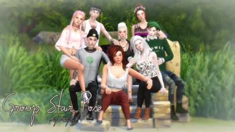 Sims 4 Large Group Poses, Group Poses, Sims Games, Sims 4 Cc Folder, Sims 1, Sims 4 Teen, Ts4 Cc, Best Sims, Friend Poses