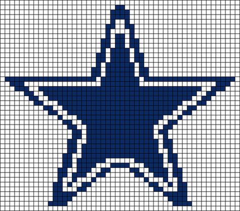 Alpha pattern #2485 | BraceletBook Star Pixel Grid, Y2k Alpha Pattern, Cowboys Crochet, Crochet Alpha Pattern, Cone Crochet, Cowboy Crochet, Crochet Bear Hat, Grid Patterns, Easy Perler Beads Ideas