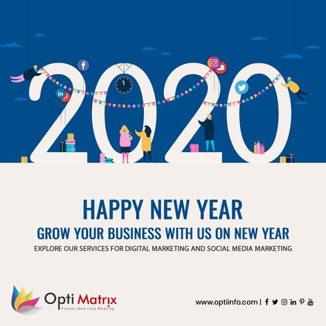 2020 is here and the new year is a great time to really think about what’s working along with what new strategies to try for your online presence. Explore our services for Digital Marketing and Social Media Marketing. www.optiinfo.com  #happynewyear #welcome2020 #year2020 #party #wish #newyear #happy #goodbye2019 #byebye2019 #2020newyear Happy New Year Creative, New Year Social Media, New Year Creative, Social Media Poster Design, Media Poster Design, New Year Post, Poster Design Ideas, New Year Happy, Creative Interior Design