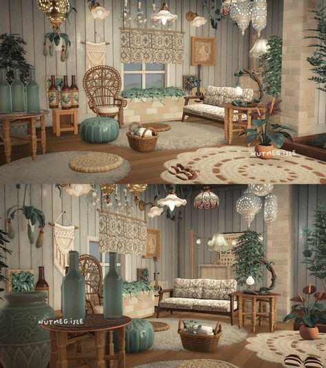 Acnh Living Rooms Ideas, Cottage Core Living Room, Summer House Interiors, Animal Crossing 3ds, Animal Crossing Guide, Happy Home Designer, Animal Crossing Wild World, Animal Crossing Pocket Camp, New Animal Crossing