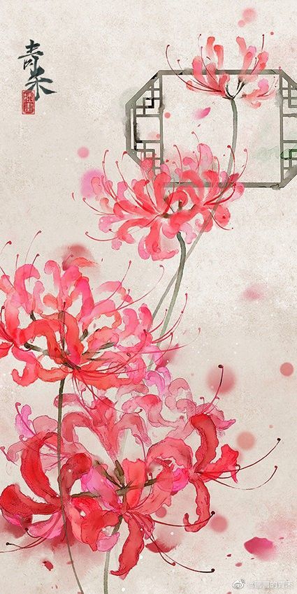 Spider Lily, Lily, Flowers, Red, Pink, White, Art