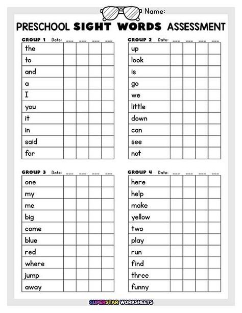 Our Dolch sight word assessments provide teachers in preschool through third grade with an assessment tool that is low-prep and super engaging for students. Simply print the student pages, cut in half, and assess students' knowledge of sight words today! #assessment #sightwords #Dolchsightwords #prektothirdgrade #worksheets #printables #assessyourknowledge Grade 2 Assessment, Kindergarten Testing Assessment Free, Order To Teach Sight Words, Sight Words Learning Ideas, Preschool Sight Words List, Prek Sight Words List Free Printable, Preschool Site Words List, Sight Word Assessment Free, Sight Word For Preschool