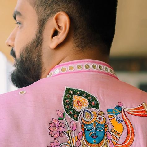 Kurta Painting Design, Hand Painted Kurta For Men, Kurta Painting Design For Man, Bride Fashion Photography, Wedding Kurta, Wedding Kurta For Men, Groom Dress Men, Gents Kurta Design, Gents Kurta