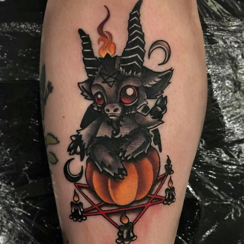 Alternative Tattoos, Cute Halloween Tattoos, Satanic Tattoos, Wiccan Tattoos, Pumpkin Tattoo, Autumn Tattoo, Goth Tattoo, Scary Tattoos, Theme Tattoo