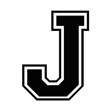 "Letter - J (black)" Metal Print for Sale by Alphaletters | Redbubble J Font Letter, Letra J Aesthetic, J Font, J Sticker, J Letter Images, Letters J, J Letter, Senior Jackets, Jacket Patches