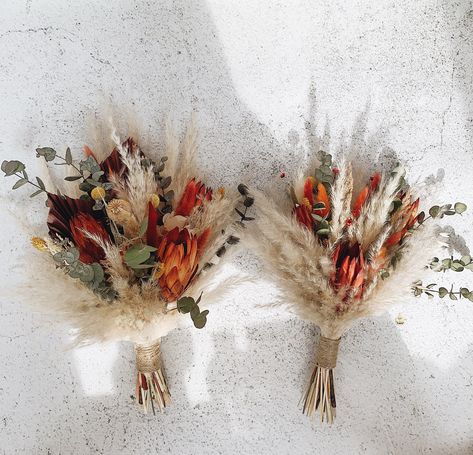 Dried Flower Bouquet Burnt Orange and Burgundy Bouquet for - Etsy Dried Bridesmaid Bouquets, Boho Bridesmaids Bouquet, Wedding Wildflower Bouquet, Fall Bridesmaid Bouquet, Boho Bridesmaid Bouquet, Burnt Orange Bridal Bouquet, Bouquet With Eucalyptus, Wildflower Bridal Bouquets, Orange Wedding Bouquet