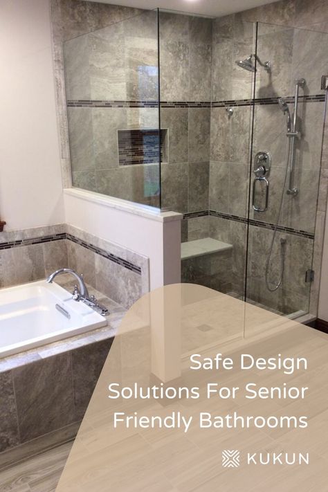 The bathroom can be scary for people with mobility issues and injuries. Use these tips to make the bathroom safer and more accessible for elderly relatives. #BathroomRenovations #BathroomIdeas #SafeDesigns Bathroom For Elderly, Bathroom Flooring Options, Best Bathroom Flooring, New Bathroom Designs, Bathroom Remodel Cost, Bad Inspiration, Shower Remodel, Small Bathroom Decor, Flooring Options