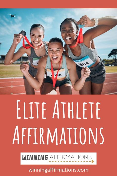 Positive affirmations for elite athletes by Winning Affirmations. Athlete Affirmations, Winning Affirmations, Winning Mindset, Building Self Confidence, Sports Psychology, Mental Toughness, Boost Confidence, Train Your Mind, Positive Self Talk