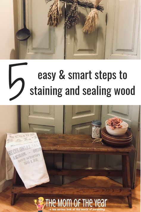 Stain And Seal Wood, Paint Stained Wood, Sealing Wood, Anne Sloan, Wood Refinishing, Stained Trim, Diy Wood Stain, Live Edge Desk, Nail Polish Crafts