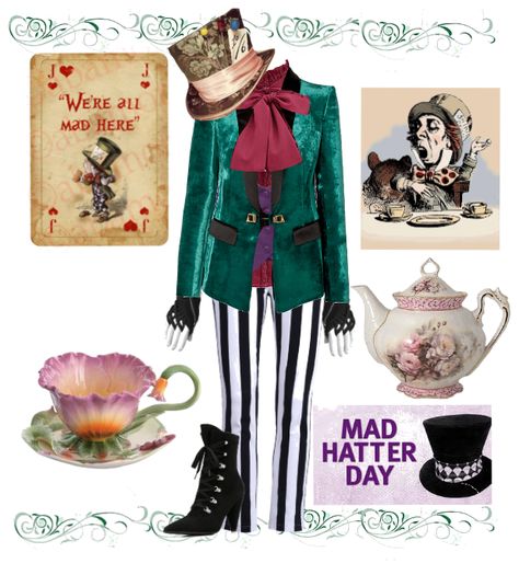 Mad Hatter Day Outfit | ShopLook Disneybound Mad Hatter, Disneybound Outfits Alice In Wonderland, Mad Hatters Tea Party Costumes, Mad Hatter Party Outfit, Madhatters Teaparty Outfit, Mad Hatter Outfit Ideas For Women, Woman Mad Hatter Costume, Mad Tea Party Outfit, Easy Mad Hatter Costume