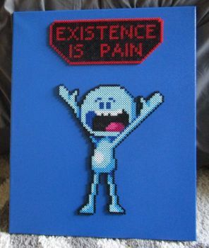 Mr.Meeseeks Made Out of Perler Beads by Glugglor Hamma Beads Ideas, Perler Art, Hama Beads Design, Perler Crafts, Diy Perler Bead Crafts, Perler Bead Templates, Bead Sprite, Hama Beads Patterns, Diy Perler Beads