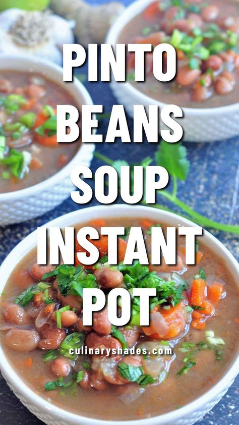 Vegan Pinto Bean Soup, Pinto Beans Soup, Bean Soup Vegan, Pinto Bean Soup Recipes, Instant Pot Pinto Beans, Vegan Cajun, Pinto Bean Soup, Beans Soup, Pinto Bean