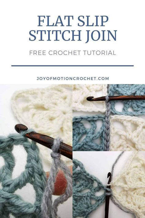 Today I'm teaching you how to crochet the Flat Slip Stitch Join!  It's one of the most pretty ways to join multiple granny squares together.. This way to join squares have quickly become a favorite over here, because it's both easy & looks great. . Step by step written and photo crochet stitch tutorial. Easy crochet stitch that is beginner friendly. #crochetstitch #crochetstitches #tutorial #crochettutorial Craft Mirror, Diy Granny Square, Paper Lotus, Slip Stitch Crochet, Crochet Stitch Tutorial, Crochet Flats, Crochet Dress Pattern Free, Crochet Pieces, Crochet Blanket Pattern Easy