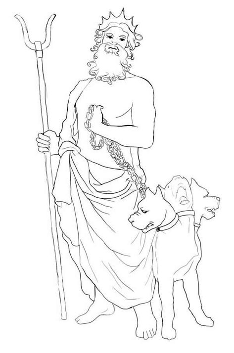 How to Draw Hades and Cerberus Coloring Page Hades Drawing Greek Mythology, Greece Coloring Pages, Greek Mythology Coloring Pages, Hades And Cerberus, Hades Drawing, Mythology Coloring Pages, Hades Greek Mythology, Cross Coloring Page, Bratz Coloring