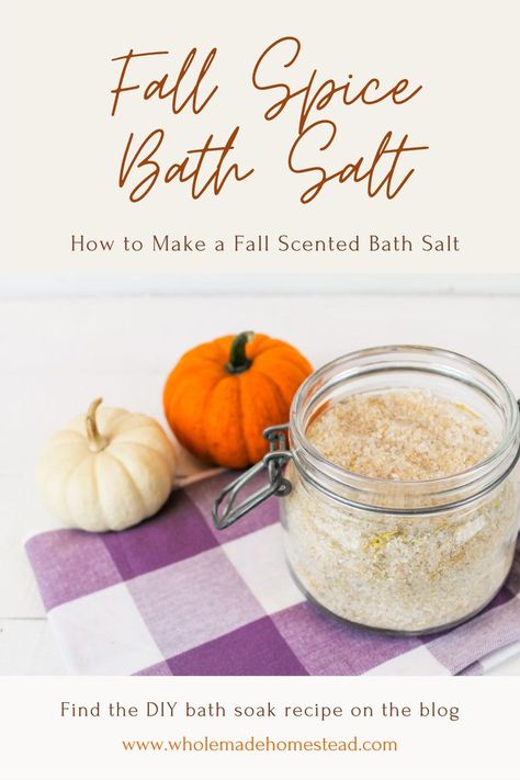 Soothe sore muscles naturally with a warm bath and this aromatic fall spice bath salt. Diy Bath Soak Recipes, Diy Bath Soak, Detox Bath Recipe, Bath Soak Recipe, Bath Salts Recipe, Bath Salts Diy, Epsom Salt Bath, Clove Essential Oil, Salt Body Scrub