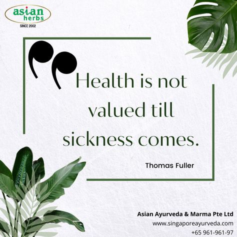 Health is not valued till sickness comes - Thomas Fuller #healthquotes #healthquotesinspirational #healthquoteinspiration #healthquotesoftheday Ayurveda Quotes, Health Quotes Inspirational, Health Quotes, Ayurveda, Cards Against Humanity, Herbs, Health, Quotes