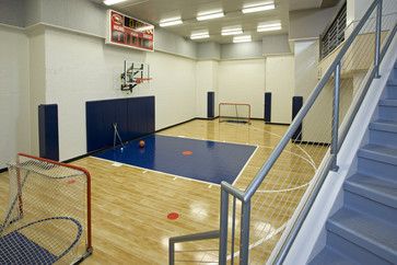 Indoor Sport Court - eclectic - home gym - minneapolis - John Kraemer & Sons Indoor Sports Court, Home Basketball Court, Playground Indoor, Outdoor Basketball Court, Sports Court, Indoor Basketball Court, Playground Ideas, Basketball Courts, Indoor Basketball