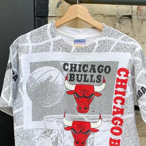 OMNES on Instagram: "Beautiful Vintage 90’s Chicago Bulls NBA All Over Print T-shirt 📰 🏀 Size: Medium for $90 Visit the online store for more details or please direct message for inquiries 📲🌐" Chicago Bulls, Online Store, Nba, Print T Shirt, Chicago, T Shirt