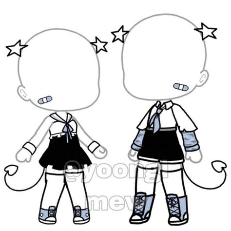 Gacha Life Outfits Girl, Markere Copic, Drawing Couple, Manga Clothes, Clothing Sketches, Gacha Outfit, Club Hairstyles, Twin Outfits, Gacha Outfits