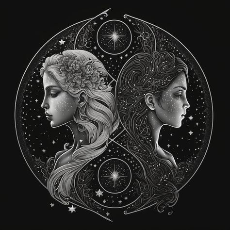 Gemini zodiac sign wallpaper square dark | Premium Photo #Freepik #photo #dark #dark-wallpaper #black-wallpaper #black Gemini Astrology Art, Zodiac Gemini Art, Zodiac Sign Wallpaper, Wallpaper Square, About Gemini, Gemini Wallpaper, Sign Wallpaper, White Wallpaper For Iphone, Gemini Art