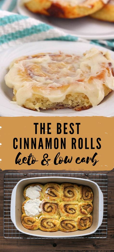 These homemade cinnamon rolls are keto and low carb. They aren't the dry cinnamon rolls you usually see low carb, these are fluffy and moist topped with icing. Low Carb Cinnamon Rolls, Nice Buns, Keto Cinnamon, Keto Cinnamon Rolls, Cinnamon Rolls Easy, Fat Head, Low Carb Low Sugar, Low Carb Tortillas, Low Carb Diet Recipes