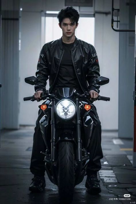 Ken Shiro, Biker Photos, Face Swap, Face Swaps, Protective Clothing, Aesthetic Guys, Mens Leather, Leather Jacket Men, Chinese Art