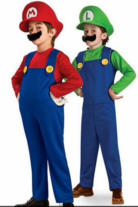 Mario Bros i Luigi Mario And Luigi Costumes, Luigi Cosplay, Mario Dress, Super Mario Costumes, Luigi Costume, Childrens Halloween Costumes, Mario Y Luigi, Mario E Luigi, Mario Costume