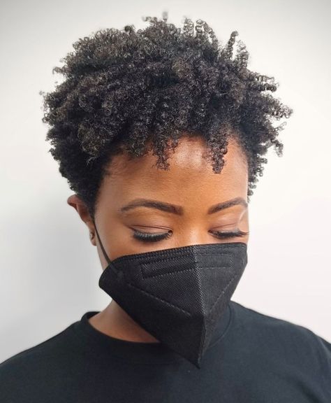 Fun Tapered Pixie for Natural Hair Natural Tapered Cut, Hairstyles For Short Natural Hair, Combover Hairstyles, Short Natural Styles, Tapered Pixie, Short Natural Curls, Tapered Afro, Short Textured Hair, Short Natural Haircuts