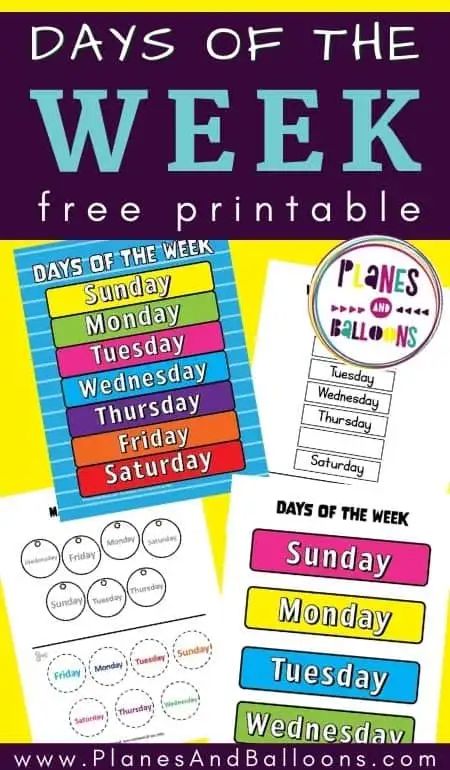 Free Days Of The Week Printables Prints, Days Of The Week Free Printables, Days Of Week Printable, Free Days Of The Week Printables, Days Of The Week Printables, Fine Motor Worksheets, Days Of The Week Activities, Days Of The Week Poster, Kindergarten Calendar