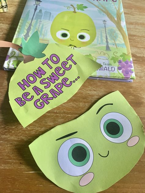 MaiStoryBook: The Sour Grape + *How to Be a Sweet Grape* Craft Grape Craft, Preschool Manners, The Sour Grape, Mindset Book, Kindergarten March, Relief Teaching Ideas, Kindness Club, Growth Mindset Book, Book Character Costumes