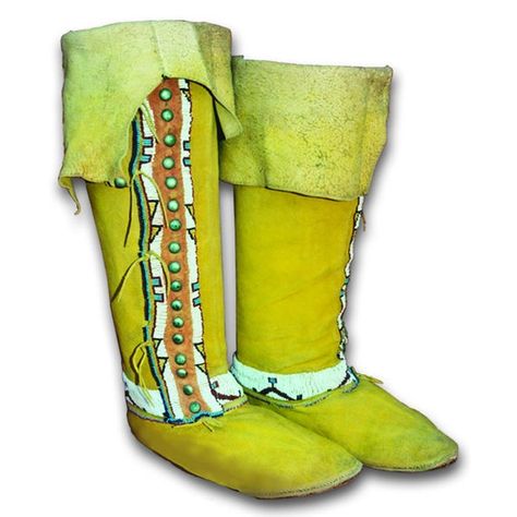 Native American Plains Style High Top Moccasins Pattern - Make Your Own Indian Knee High Moccasins - Moccasins Pattern, Indian Artifacts For Sale, Knee High Moccasins, Moccasin Patterns, American Plains, Native American Moccasins, Moccasin Pattern, Native American Clothing, Leather Craft Projects