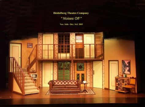 This is a model of the main set with all of the doors. In this play they come in and out the doors a lot and they are one of the main themes of the play. Simple Theatre Set Design, Broadway Set Design, Living Room Set Design, Noises Off, Set Theatre, Technical Theatre, A Streetcar Named Desire, Stage Set Design, Set Design Theatre