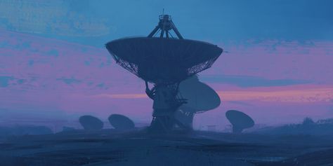 ArtStation - Satellite Dish, Richard Wright Satellite Illustration, Richard Wright, Satellite Dish, Planets Art, Matte Painting, Environmental Art, Film Aesthetic, Traditional Art, Art Wallpaper