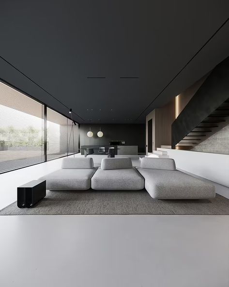 Minimalism Living Room, Ad Interior, Unique Furniture Design, Latest Living Room Designs, Concrete Home, Dark Interiors, Minimalism Interior, House Interior Decor, Villa Design