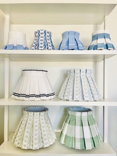 Box Pleat Blue & White Stripe Lampshade 100% Cotton - Etsy Living Room Decor Country, Lampshade Makeover, College House, Pinterest Room Decor, Pillow Fabric, Guest Bed, Ric Rac, Knoxville Tn, Box Pleats