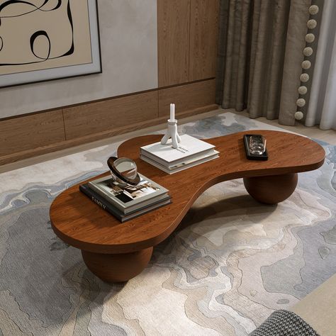 🌿✨ Elevate Your Space with Handcrafted Elegance ✨🌿 Introducing our latest creation: the Handcrafted Walnut Coffee Table! This stunning centerpiece is meticulously crafted from solid walnut wood, featuring an eye-catching asymmetric design and elegant wooden ball legs, all handmade with love and care. Perfect for adding a touch of sophistication to your living room or any professional space. ✨ Key Features ✨ Handmade from solid walnut wood Unique asymmetric design Versatile for home, office... Asymmetrical Coffee Table, Wooden Center Table, Coffee Table Wooden, Epoxy Table Top, Nordic Furniture, Furniture Ads, Solid Coffee Table, Coffee Table Legs, Oval Coffee Tables