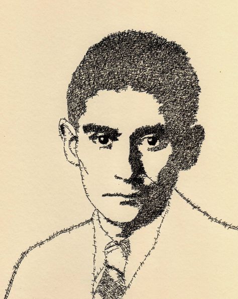 Kafka as "The Metamorphosis" by John Sokol Kafka Sketch, Word Portraits, Famous Writers, Charles Baudelaire, Ghost In The Machine, Franz Kafka, James Joyce, Walt Whitman, Silhouette Stencil