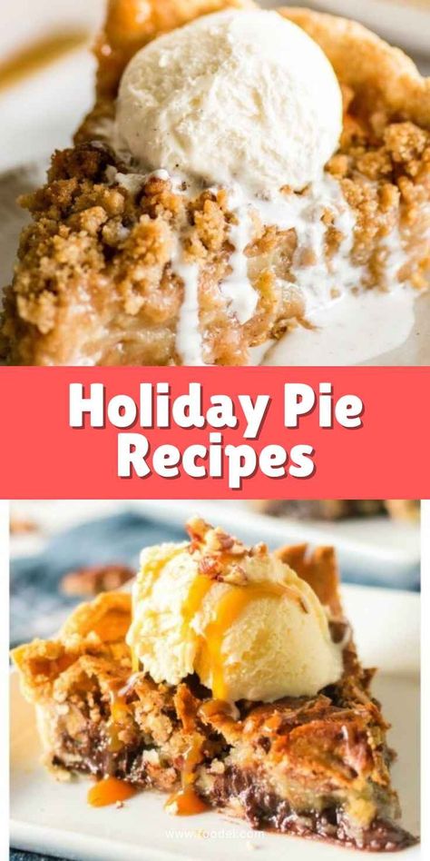 Holiday Pie Recipes - Easy Recipes for Thanksgiving, Christmas, and More Easy Recipes For Thanksgiving, Holiday Pie Recipes, Copycat Recipes Desserts, Christmas Pie Recipes, Holiday Pies Recipes, Homemade Pie Recipes, Chocolate Silk Pie, Holiday Pie, Yummy Pie Recipes