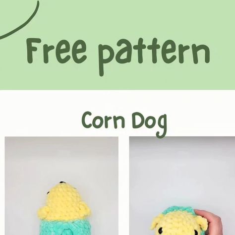 Heather Vargas on Instagram: "🌽🐕PATTERN RELEASE 🥳😍 PLEASE SHARE 🫶  It's official! I've finally released my first pattern! And the best part is... it's FREE!!  If you're looking for something cute, quirky, and unique, then this pattern is for you! And as a bonus it's no sew and works up fast! 💙   Please check out my pattern, and don't forget to tag me, @kingdom_knots if you end up making your own corn dog   #crochetcontent #crochetcommunity #freepattern #freecrochetpattern #nosewpattern #crochetersofinstagram #crocheteveryday #ilovecrochet #amigurumi #amigurumidesign #marketprep #patterndesign #instacrochet #Instagram #fyp #crochet" Yarn Projects Crochet, Instagram Pattern, Corn Dog, Crochet Food, Corn Dogs, Crochet Dog, Yarn Projects, No Sew, Crochet Crafts