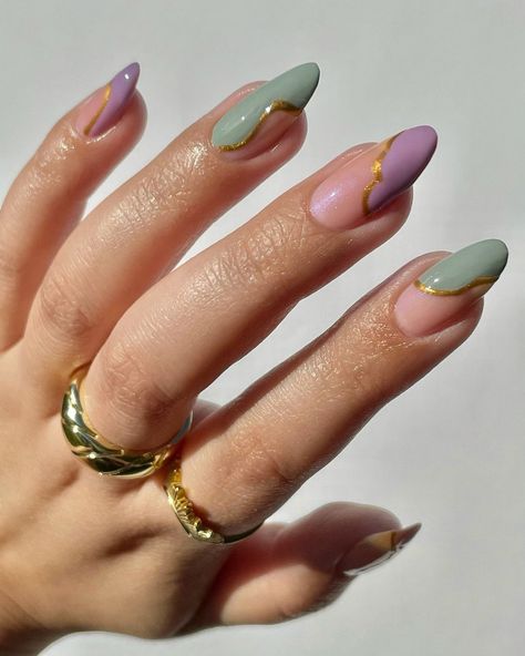 Lights Lacquer, Lilac Nails, Edgy Nails, Minimal Nails, Almond Acrylic Nails, Minimalist Nails, Fabulous Nails, Pretty Acrylic Nails, Chic Nails