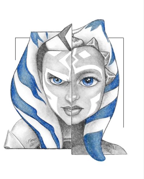 Ahsoka art Ahsoka Sketch, Starwars Drawings, Ahsoka Fanart, Ahsoka Art, Clone Wars Art, Ashoka Tano, Star Wars Stickers, Bd Art, Star Wars Ahsoka