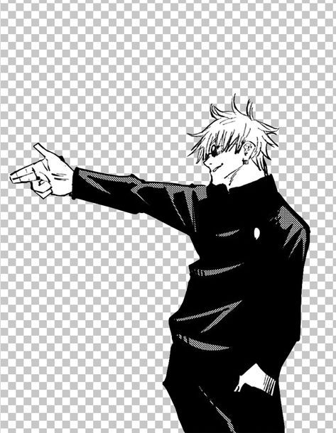 Gojo Satoru White Background, Anime Png Black And White, Png Editing Images, Gojo Satoru Transparent Background, Gojo Png Image, Gojo Transparent Background Png, Gojo White Background, Gojo Is Back, Gojo Side View