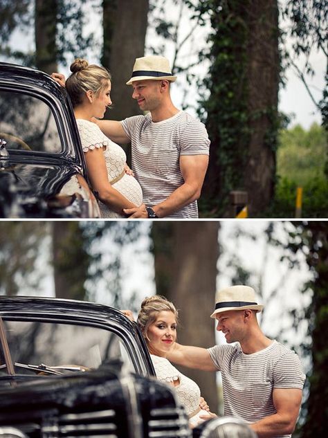 Gestante carro antigo Winter Maternity Shoot, Maternity Shots, Pregnancy Photos Couples, Maternity Photoshoot Poses, Maternity Inspiration, Motherhood Photography, Maternity Photography Poses, Pregnant Couple, Expecting Parents