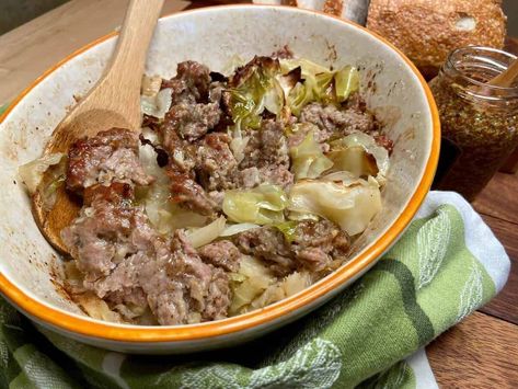 Cabbage and Sausage Casserole Italian Sausage Cabbage, Cabbage Bake, Kimchi Cabbage, Baked Italian Sausage, Cabbage Sausage, Sausage Cabbage, Sausage And Cabbage, Sausage Casserole Recipes, Slow Cooker Times