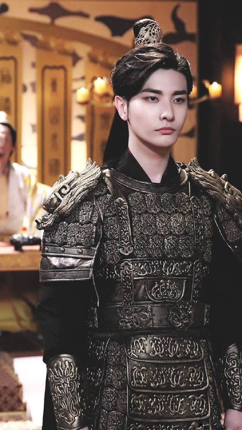 Warrior Outfit Male, Chinese Warrior Outfit, Richard Wang, Richards Wang, Chinese Ancient Clothing, Decorative Hair Pins, Outfit Male, Chinese Armor, Chinese Historical Drama