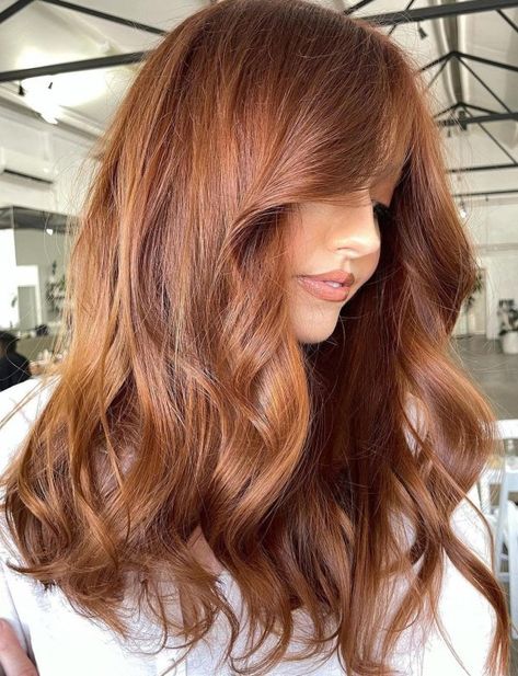 Sweet Light Copper Bronde Hair Ginger Brown Hair, Copper Brown Hair Color, Copper Blonde Hair Color, Copper Brown Hair, Copper Blonde Hair, Light Auburn Hair, Hair Color Mahogany, Rambut Brunette, Copper Balayage