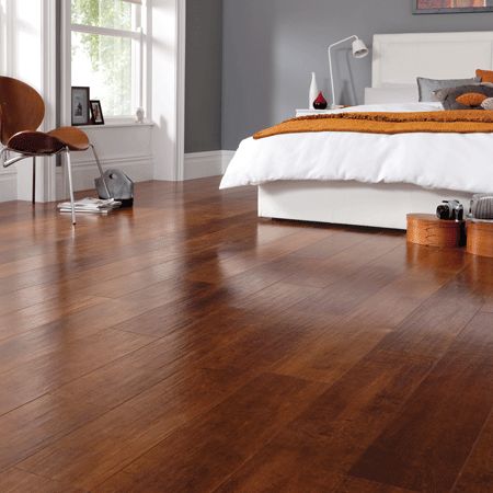 I dig the LVT floor and colors in this pic! Cherry Wood Floor Living Room Interior Design, Mahogany Floor Bedroom, Cherry Floors Bedroom, Cherry Floor Bedroom, Cherry Wood Interior Design, Cherry Wood Floor Bedroom, Bedroom Ideas Wood Floor, Mahogany Floors Living Room, Cherry Floors Living Room