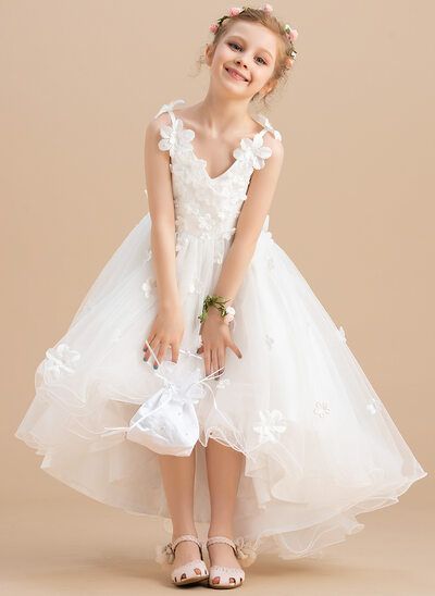 Tea Length Flower Girl Dress, Sleeveless Flower Girl Dresses, Tea Length Tulle, Girls Ball Gown, Cheap Flower Girl Dresses, Girls Tulle Dress, Gown Princess, Girls Dresses Online, Ball Gowns Princess