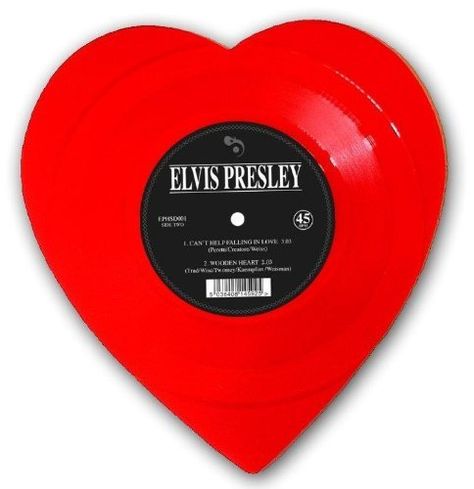 Elvis Presley Red Heart-Shaped Vinyl Elvis Vinyl, Elvis Record, I Love Elvis, Can't Help Falling In Love, Pray For Love, Heartbreak Hotel, Vinyl Record Art, Record Art, Cant Help Falling In Love